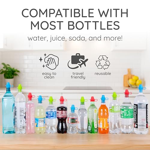 KiddiKap Original Bottle Topper, Silicone Sippy Spout, 3 Pack, Fits 28mm | 98% Spill Proof, Fits 28mm Standard Bottles, Dishwasher Safe, Ages 12 Months+ - size: 3 Count (Pack of 1)