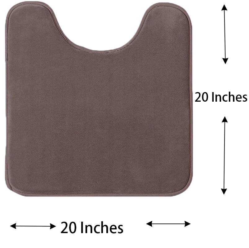 Madeals Toilet Mat and lid Cover Set with Toilet Tank Cover 3 Piece Toilet Set Brown - color: Brown