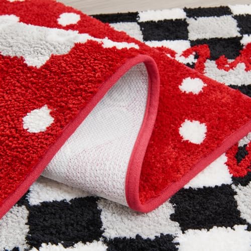 Douceur Christmas Santa Bathroom Rugs, Cute Red Bath Mat, Soft and Absorbent Washable Polka dot Bath Rugs Non Slip, 32"X20" - color: Christmas Santa-red, size: 1'8" x 2'8" (Rectangular)