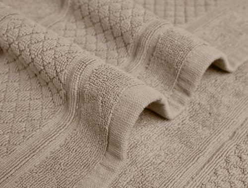 Avalon Towels Beige Bath Mat - 100% Cotton Set of 2 Absorbent Bathmat - Bathroom Mats Quick Dry Bath Mats for Bathrooms (22x34 Inches) - color: Beige, size: Pack of 2
