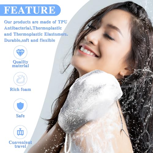 Vesici 2 Pcs Honeycomb Exfoliating Glove Set Exfoliating Bath Mitt Honeycomb Face and Body Scrubber Shower Mitt Sponges for Cleaning Body Shower Face Skin Beauty Spa(Gray) - color: Gray
