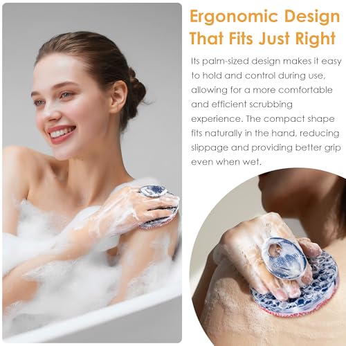INNERNEED Magnetic Silicone Body Scrubber, Hygienic Shower Brush, Red | Gentle Exfoliating & Deep Cleansing Body Brush for Daily Shower, Skin Vitality - color: Red