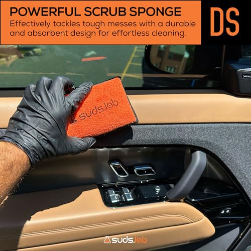 Suds Lab DS Microfiber Detailing Scrub Pad 3 Pack - Car Interior Cleaning & Detailing Microfiber Scrub Pads - Set of 3 - Safe On Leather, Vinyl, Plastic, Etc. - size: Set of 3