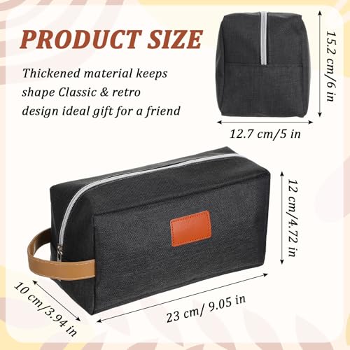 8 Pcs Portable Toiletry Bags for Men Hanging Water Resistant Shaving Bag Travel Bag for Toiletries Hanging Storage Shower Bags wedding groomsmen gifts (Black)