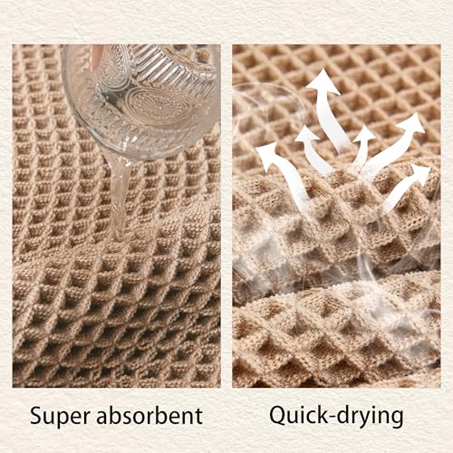 Waffle Bath Mat Non Slip, Boho Bathroom Rug, Super Absorbent Quick Dry Bathroom Mat, Soft Farmhouse Bath Rug with Tassels, Small Washable Shower Mats for Floor 20"x32", Brown - color: Brown, size: 1'8" x 2'8" (Rectangular)