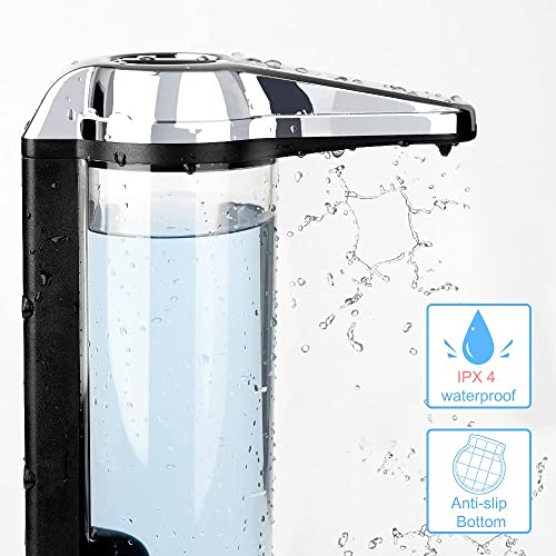 Secura 17oz Automatic Liquid Soap Dispenser, Touchless Battery Operated Hand Soap Dispenser with Adjustable Soap Dispensing Volume Control Dial, Personal Care Dispenser (Chrome) - color: Chrome, size: 500ml