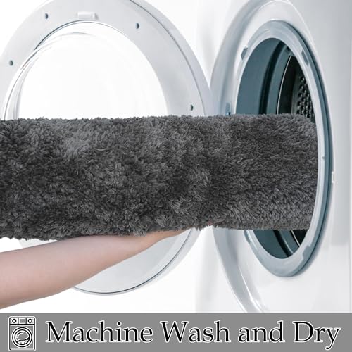 Bathroom Rugs Sets 3 Piece Extra Soft and Absorbent Microfiber Bath Rugs, Plush Shaggy Luxury Mat with Rubber Backing, Machine Wash Dry, Bath Mats for Bathroom Floor, Tub and Shower, Deep Grey - color: Deep Grey