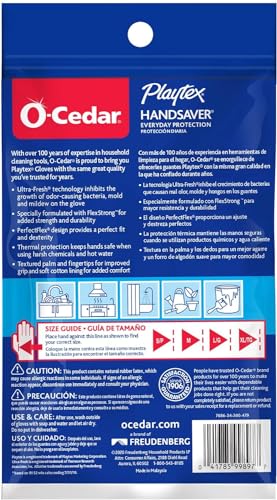 Playtex HandSaver Reuseable Rubber Cleaning Gloves (Medium, 2 Pairs), Everyday Protection Reusable Household Gloves