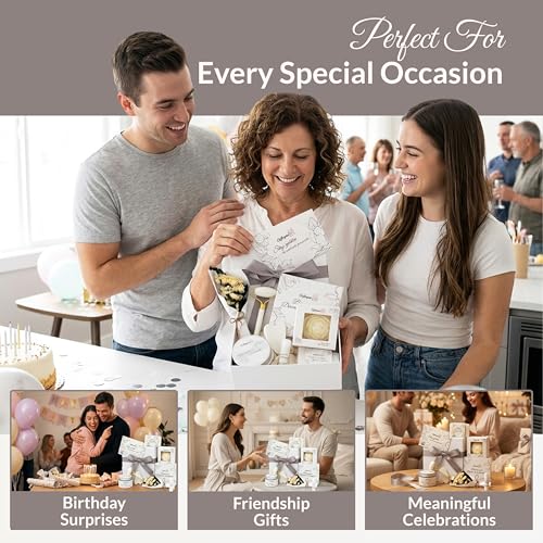 Luxury Spa Gifts for Women, Pamper Self Care Gift Set with Shower Steamers, Body Scrub, Candle & Gua Sha, Birthday, Bridal Shower & Thank You Gifts - color: Birthday