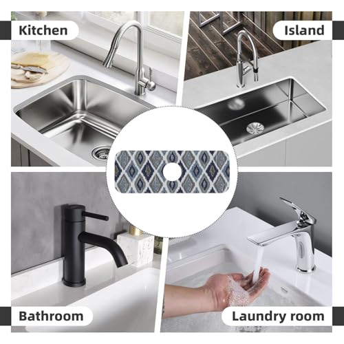Boho Retro 15" X 5.5" Kitchen Sink Splash Guard Faucet Faucet Guard Draining Mat Sink Splash Guard Faucet Kitchen Bathroom - color: Boho Retro