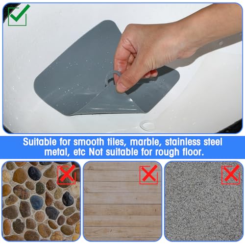 Yinkin 6 Pcs Drain Covers to Keep Bugs Out Silicone Shower Floor Tub Stoppers Bathtub Drain Stoppers Sewer Anti-Odor Mats Deodorizing Plugs for Bathroom(6 x 6 Inch,Square,Grey) - color: Gray, size: 6 x 6 Inch, style: Square