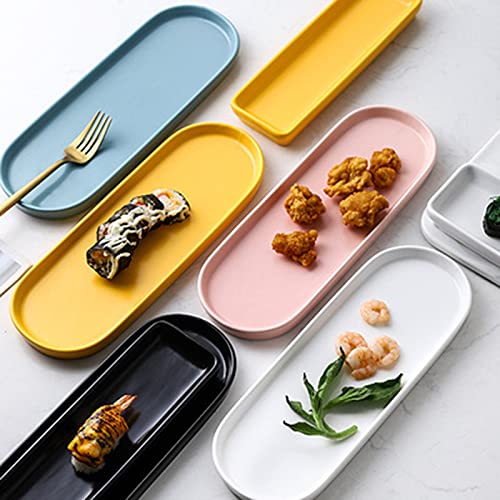 Ceramic Sink Tray, Bathroom Counter Tray, Bathtub Tray, Cosmetics Dish, Candle Tray, Perfume Shampoo Liquid Soap Tray Simple Style Design Suit for Bathroom and Kitchen (2pcs Black) - color: 2pcs Black