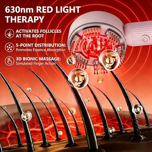 KRYO Trvtve 4-in-1 Electric Scalp Massager for Hair Growth with Detachable Design, 3D Bionic Finger & Red Light Blue Light and Red-Blue Light Modest Therapy, IPX7 Waterproof for Men Women