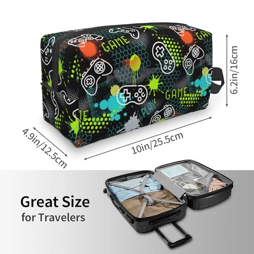 Kids Travel Toiletry Bag for Boys Girls - Waterproof Makeup Pouch Hanging Cosmetic Wash Bags Dopp Kit Shaving Bag for Toiletries Accessories(Game Video) - color: Game Video