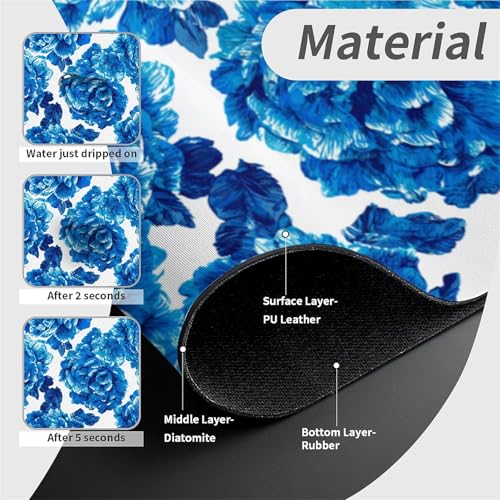 Faucet Fast Absorbent Pad - Blue Rose Drying Pad, Suitable For Kitchen, Bathroom, Island And Other Scenes - color: Blue Rose