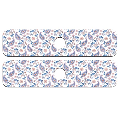 2 Pcs Kitchen Sink Splash Guard Faucet Mat Paisley Pattern Faucet Mat for Sinks Flower Absorbing Drying Mats for Kitchen Bathroom - color: Paisley Pattern