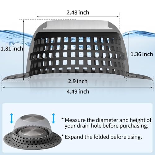 Aluvor Shower Drain Hair Catcher Bathtub Drain Cover Sink Drain Protector | Bathroom Sink & Bathtub Drain Strainer for Pop-Up & Regular Drains, Silver Drak Grey - color: Silver Drak Grey