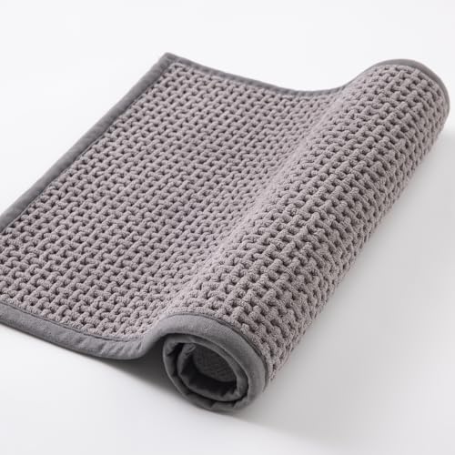 Bathroom Rugs Non Slip Washable, Super Absorbent Thin Bath Mat for Small Quick Dry Low Pile Bathroom Rug, (Light Gray, 36″x24″) - color: Light Gray, size: 2' x 3' (36″x24″)