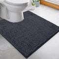 LuxUrux Bath Mat-Extra-Soft Plush Bath Shower Bathroom Rug,1'' Chenille Microfiber Material, Super Absorbent Bath Rug. Machine Wash & Dry (20 x 20 inch, Charcoal) - color: Charcoal, size: 20'' X 20'' U