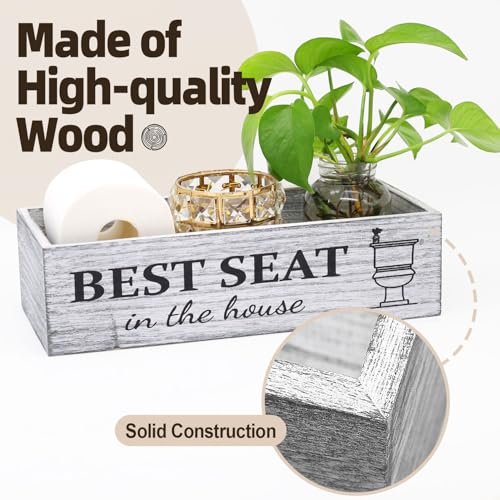 Rustic Farmhouse Bathroom Decor Box, Toilet Paper Basket with 2 Sides Signs, Gray-wash Your Hands - color: Gray-Wash Your Hands