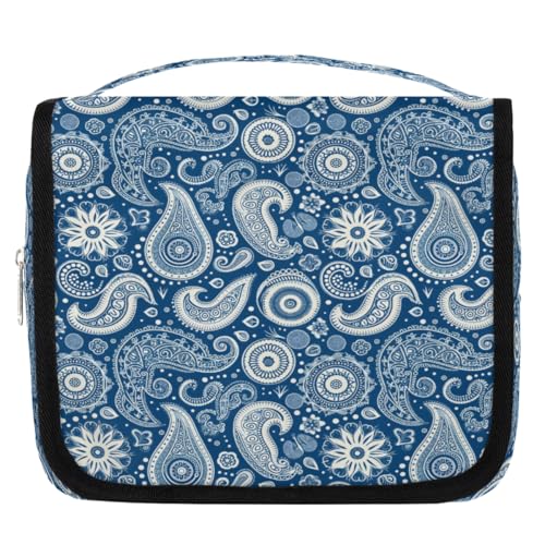 Travel Hanging Toiletry Bag for Women Girl Kinds Of Paisley Ethnic Print Cosmetic Bag Waterproof Makeup Organizer for Accessories, Shampoo, Full Sized Container, Toiletries for Bathroom Shower - color: E 07