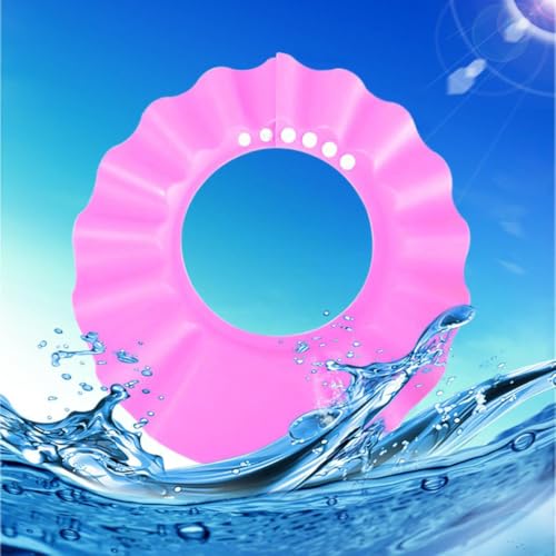 Safe Shampoo Shower Bathing Protection Bath Cap Soft Adjustable Visor Hat for Toddler, Baby, Kids, Children (pink) - color: Pink