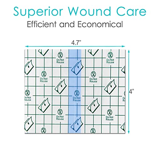 4"x4.7" Waterproof Shower Cover Incision Bandages for Large Wound - Made Without Latex - Adhesive Transparent Dressing Shower Protector Post Surgical Water Barrier Guard Pack of 50 - color: 4x4.7 Inch (Pack of 50)