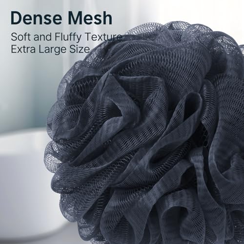 AmazerBath Loofah Sponge 60g/PCS, Shower Loofah for Men and Women - Body Scrubber Loofa Set of 3, Bath Sponge - Grey Blue-Pink-White - style: Grey Blue-Pink-White