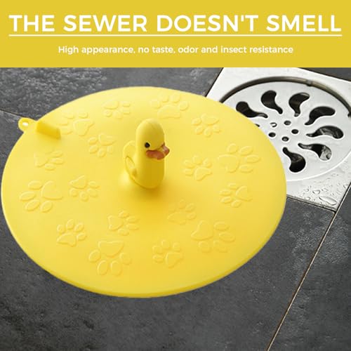 2pcs Cartoon Deodorant Floor Drain Cover, Sink Plug Anti Clogging, Bathtub Swimming Pool Filter, Hair Plug, Circular Kitchen Sink Drain Plug for Sewer - color: Mixcolor1