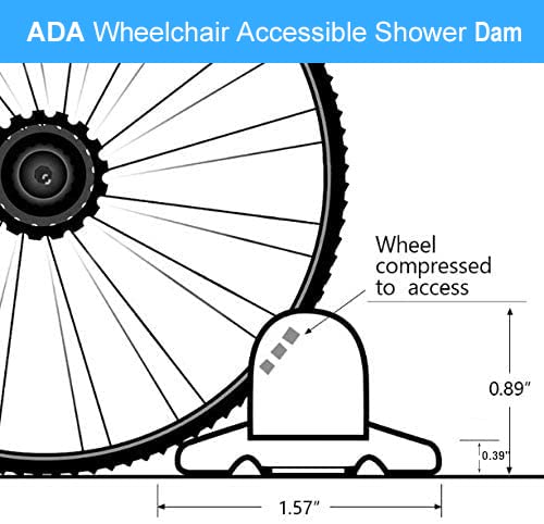 Duzzy 98 Inch Collapsible Shower Threshold Water Dam, Ideal for Wheelchair Accessible, Suitable for Accessibility ADA Handicap Shower - color: White, size: 98 Inch