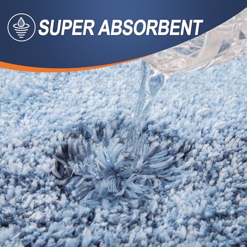 OLANLY Bathroom Rug Set 2 Piece, Soft Absorbent Microfiber Bath Mats and U-Shaped Contour Toilet Rug, Non-Slip, Machine Wash Dry, Plush Shaggy Bath Mats for Bathroom (24"x16"+24"x20", Blue) - color: Blue, size: 24" X 16" + U24" X 20"