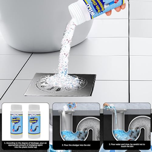 4PCS Pipe Dredge Powder, Sink & Drain Cleaner, Pipeline Dredging Agent for Kitchen Bathroom, Portable Cleaning Tool