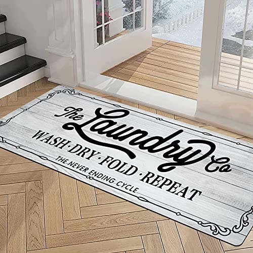Pauwer Farmhouse Kitchen Rug, 20"X48", Beige, Non Slip, Washable, Machine Made - color: Beige, size: 1'8" x 4'