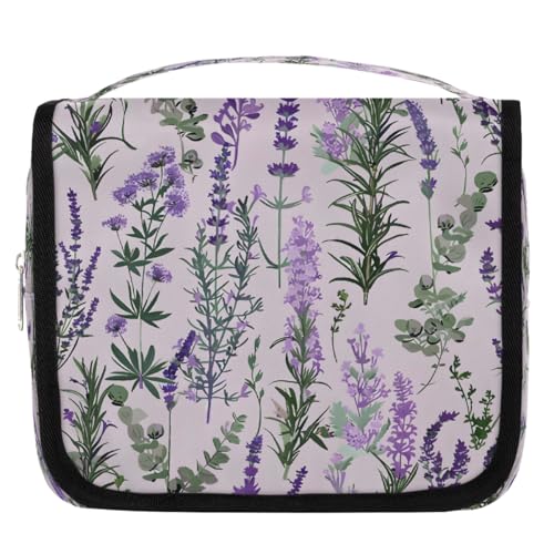 Travel Hanging Toiletry Bag for Women Girl Kinds Of Purple Tulip Flowers Cosmetic Bag Waterproof Makeup Organizer for Accessories, Shampoo, Full Sized Container, Toiletries for Bathroom Shower - color: E 08