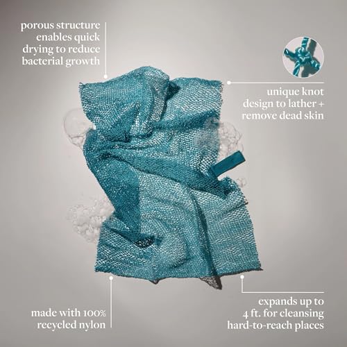 EcoTools Exfoliating Bath Net, Inspired By African Net Sponge, Exfoliates & Cleanses Whole Body, Flexible & Reusable, Eco-Friendly Body Scrubber, Vegan & Cruelty-Free, 1 Count - color: Blue, size: 1 Count (Pack of 1)