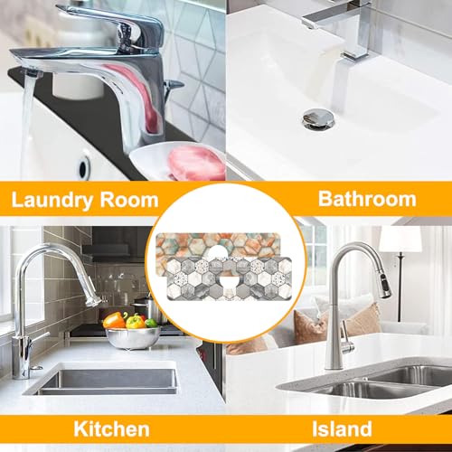 2 Pack Faucet Mat for Kitchen Sink Splash Guard Bathroom 15.5"X5.5" - size: 15.5" x 5.5"