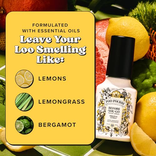 Poo-Pourri Before-you-Go Toilet Spray Bundle, Original Citrus 2 Fl Oz and Original Citrus 1 Fl Oz Pocket Travel Size - Lemon, Bergamot and Lemongrass - size: 1 Fl Oz (Pack of 2)