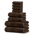 Tens Towels Pack of 8 Towels Set, 2 Extra Large Bath, 2 Hand, 4 Washcloths, 100% Cotton, Lighter Weight, Quicker to Dry, Super Absorbent, Perfect for Bathroom, Brown - color: Brown
