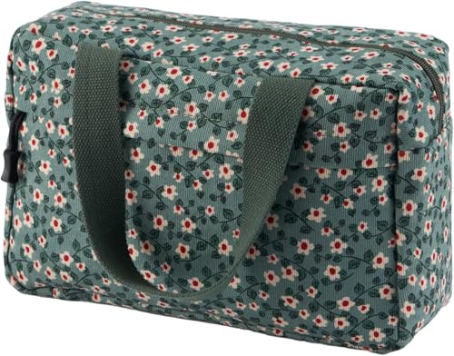 Large Makeup Bag for Women Corduroy Cosmetic bag Make up Bags Zipper Pouch with handle Cosmetic Organizer Toiletry Bag for Travel Storage - color: 17-Sunflower