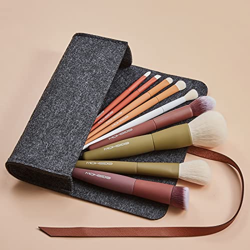 Makeup Brushes, EIGSHOW 5 Colors Essential Kabuki Makeup Brush Set with Ultra Soft Synthetic Fibers for Powder Blush Concealers Contouring Highlighting - color: 5 Color