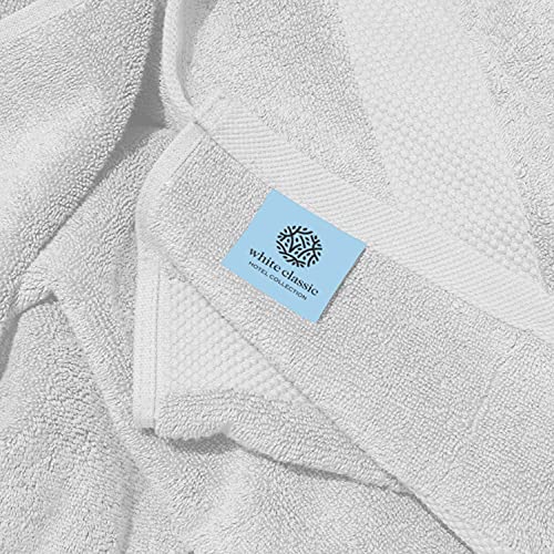 White Classic Luxury Bath Towels Set of 4 Large - 700 GSM Cotton Ultra Soft Bath Towels 27x54 | Highly Absorbent and Quick Dry | Hotel Towels for Bathroom Luxury, Plush Shower Towels, Silver - color: 06: Silver