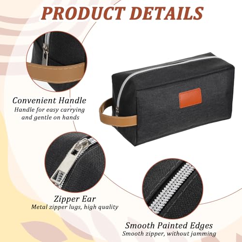 8 Pcs Portable Toiletry Bags for Men Hanging Water Resistant Shaving Bag Travel Bag for Toiletries Hanging Storage Shower Bags wedding groomsmen gifts (Black)