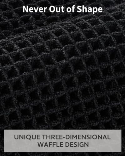 tchdio Waffle Bath Mat-Runner Rug, Super Absorbent Non Slip Bath Mats for Bathroom Machine Washable Long Rugs with Tassels, Bath Rugs for Bathroom Floor Beside Tub, 2' x 4'(24" x 48"), Black - color: Black, size: 24" x 48"