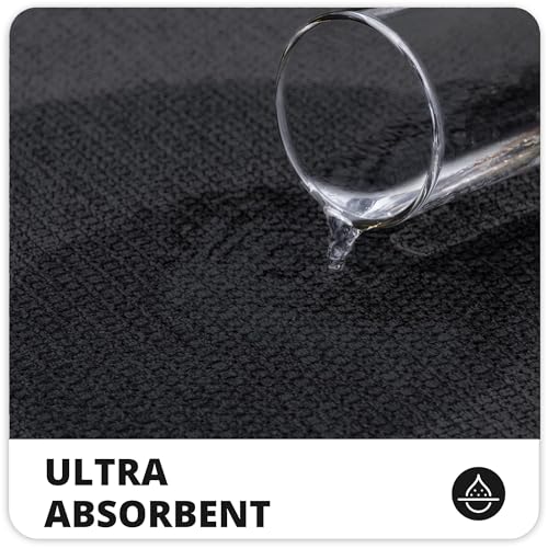 Bosap Bath Mat,Ultra Thin Bathroom Runner Rugs,Large Bath Mats for Bathroom,Quick Dry,Non-Slip,Machine Washable,Low Pile,Bath Rug,Shower Outside,Sink,Home Decor Accessories.Black,2'x5'（24x60inch） - color: Black, size: 2' X 5' (Runner)