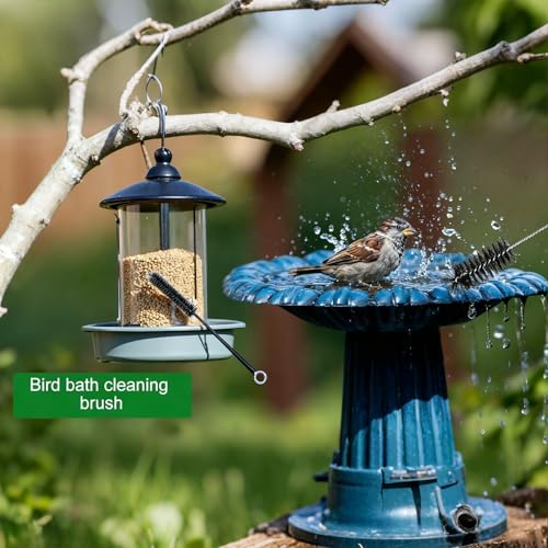 10-Piece Heavy-Duty Scrub Brushes Set with Bird Bath Scrubber and Crevice Tools for Outdoor, Kitchen, Bathroom, Tire & Wheel(Yellow) - color: Yellow