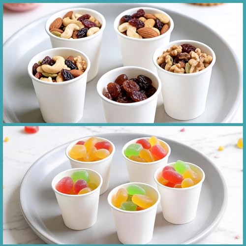 200 Pack 3 oz Paper Cups - Disposable Bathroom Cups for Mouthwash, Rinsing, & Dental Care | Also Ideal as Small Coffee Cups, Espresso Cups | Sturdy Paper Construction, Leak Resistant - size: 200pack