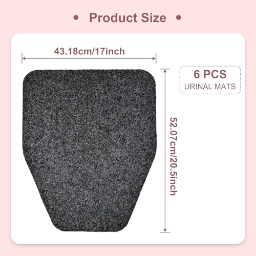 6 Pack Urinal Mats, Non Slip Urinal Floor Mats, Water Absorption Floor Urinal Pads, Non-Slip Rubber Backing Commercial Splash Mats for Men Bathroom Restroom Office Toilet (17Inch x20.5Inch) - style: 6 Pack