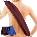 Exfoliating Back Scrubber for Shower, Jean Blue + Wine Red, 2 Pack | Nylon Bath Towel Washer, Exfoliating Washcloth, Japanese Stretchable Strap, Body Exfoliation - color: Jean Blue + Wine Red