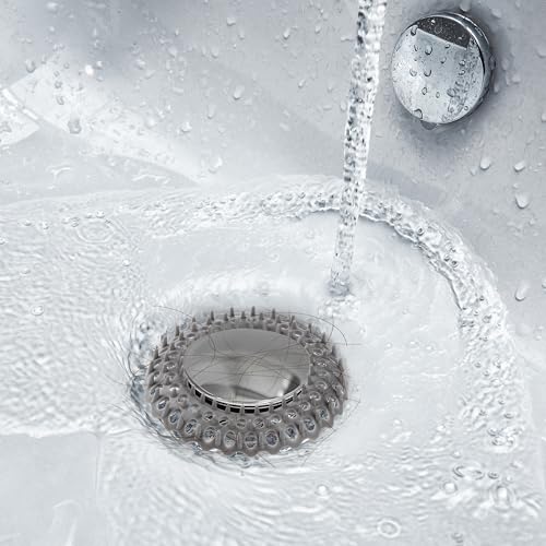 Evriholder Vanity Sink Drain Savers, Secure Fit Hair Catchers Prevent Clogs in Bathroom, Disposable, 3.7-Inch, Gray and White, 12 Pack - size: 12 Count, style: Vanity Sink Savers