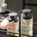 CICUFY Foaming Soap Dispenser 2 Pack, Foam Hand Soap Dispenser for Bathroom Kitchen Liquid Refillable Clear Glass Bottles with Silver Pump(Diamond Pattern-Clear) - color: Clear-2 Pcs, style: Foam/Diamond Leaf Pattern/Silver Top